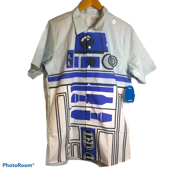 Star Wars Other - Star Wars R2D2 Button Down Shirt Disney Large